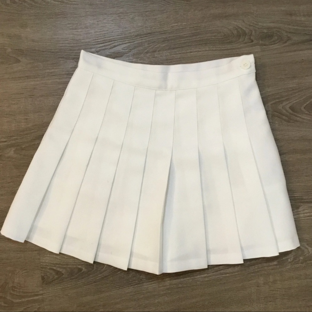 Studio White Pleated Tennis Skirt Built in Shorts Pickleball Preppy​​​​